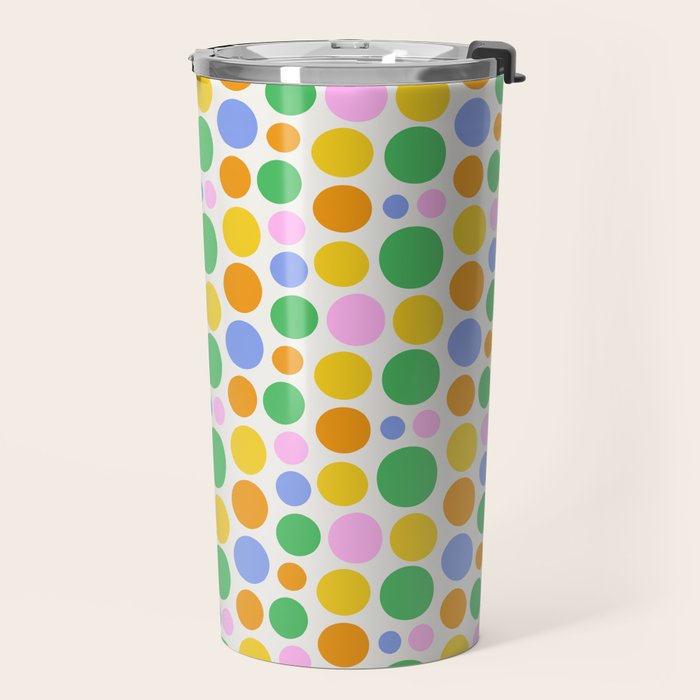 Colorful polka dot circle cartoon pattern Travel Mug Gallery Image 2