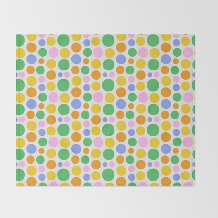 Colorful polka dot circle cartoon pattern Throw Blanket Gallery Image 2