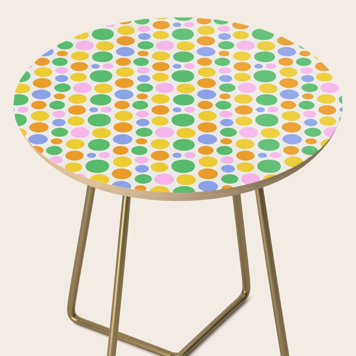 Colorful polka dot circle cartoon pattern Side Table Gallery Image 2
