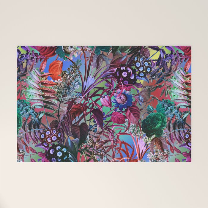 Multicolor Floral Pattern Welcome Mat Gallery Image 1