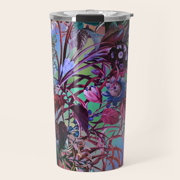Multicolor Floral Pattern Travel Mug Gallery Image 1
