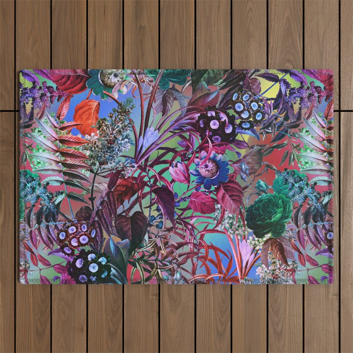 Multicolor Floral Pattern Outdoor Rug Gallery Image 1