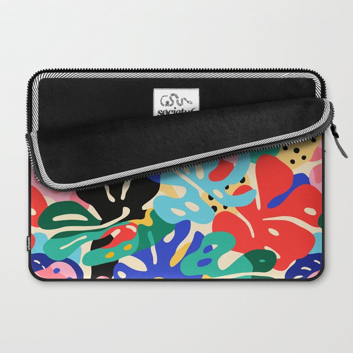 Colorful tropical plant leaves art pattern Laptop Sleeve Gallery Image 2