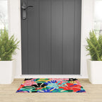 Colorful tropical plant leaves art pattern Welcome Mat Gallery Image 3