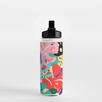 Colorful tropical plant leaves art pattern Water Bottle Gallery Image 2