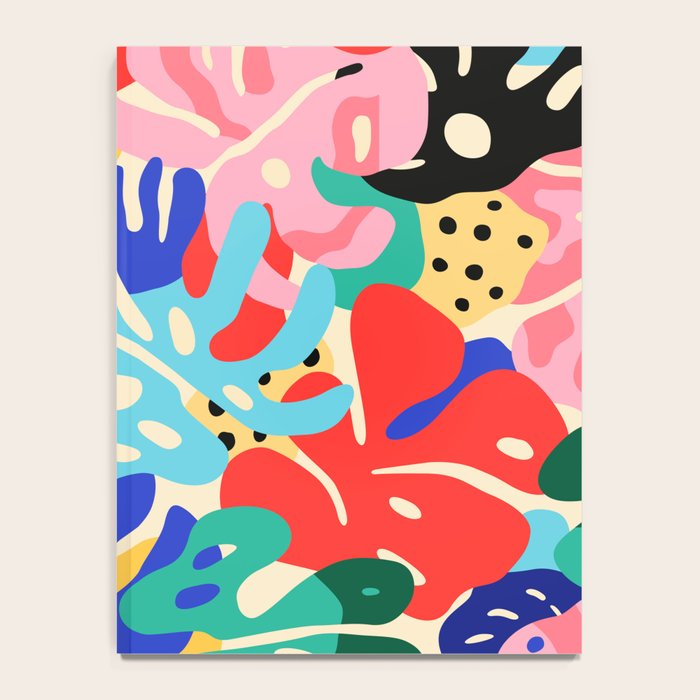 Colorful tropical plant leaves art pattern Notebook Gallery Image 4