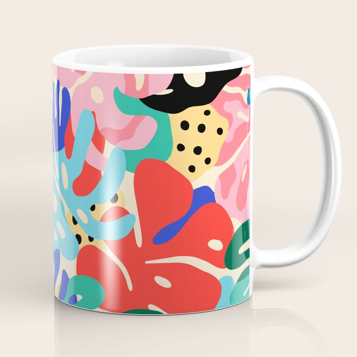 Colorful tropical plant leaves art pattern Coffee Mug Gallery Image 1