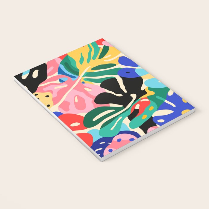 Colorful tropical plant leaves art pattern Notebook Gallery Image 3