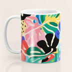 Colorful tropical plant leaves art pattern Coffee Mug Gallery Image 3