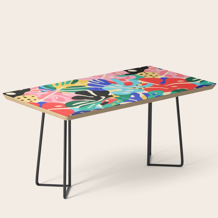 Colorful tropical plant leaves art pattern Coffee Table Gallery Image 1