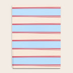 Lined Stripes Pattern in Cottage Light Blue, Red, and Cream Beige Notebook Gallery Image 4