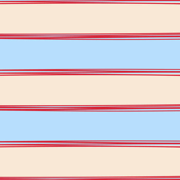 Lined Stripes Pattern in Cottage Light Blue, Red, and Cream Beige Coffee Mug Gallery Image 2