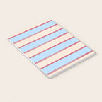 Lined Stripes Pattern in Cottage Light Blue, Red, and Cream Beige Notebook Gallery Image 3