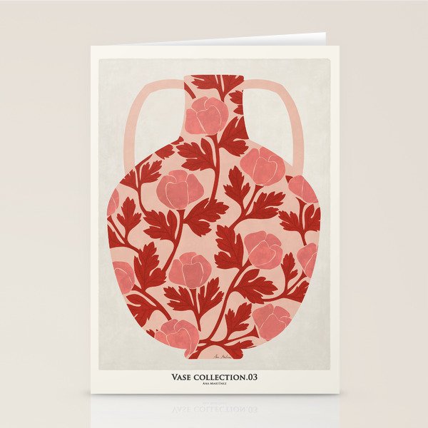 Vase of red roses collection Stationery Card Gallery Image 2