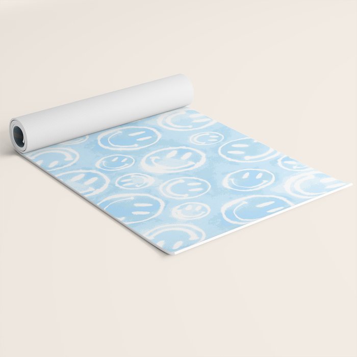 Blue Tie-Dye Smileys Yoga Mat Gallery Image 2