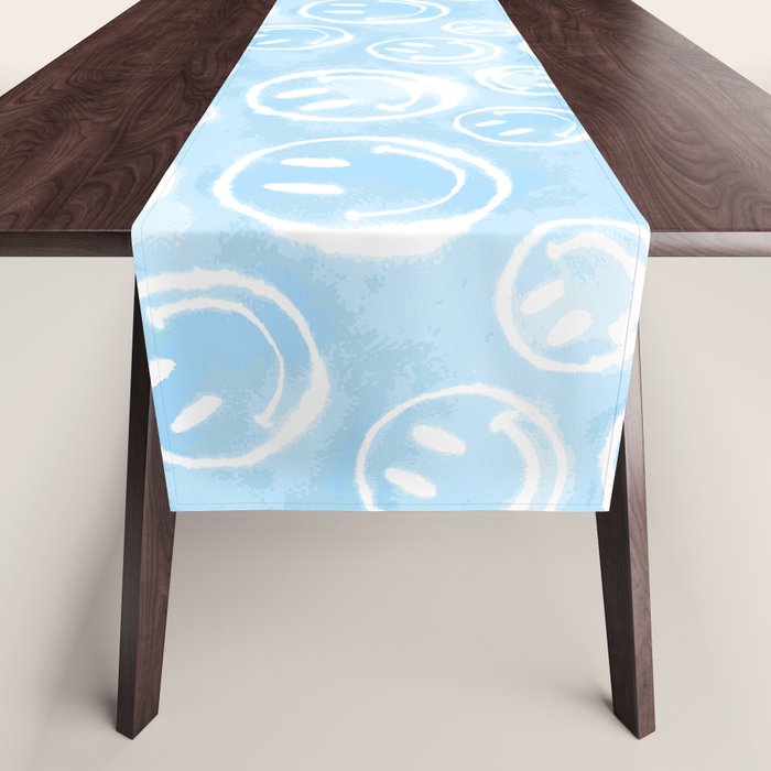 Blue Tie-Dye Smileys Table Runner Gallery Image 1
