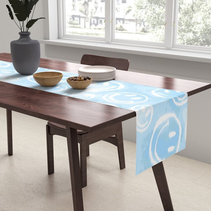 Blue Tie-Dye Smileys Table Runner Gallery Image 2