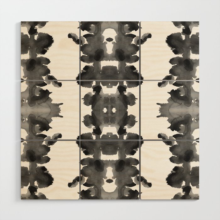 Black Ink Blots Wood Wall Art Gallery Image 1