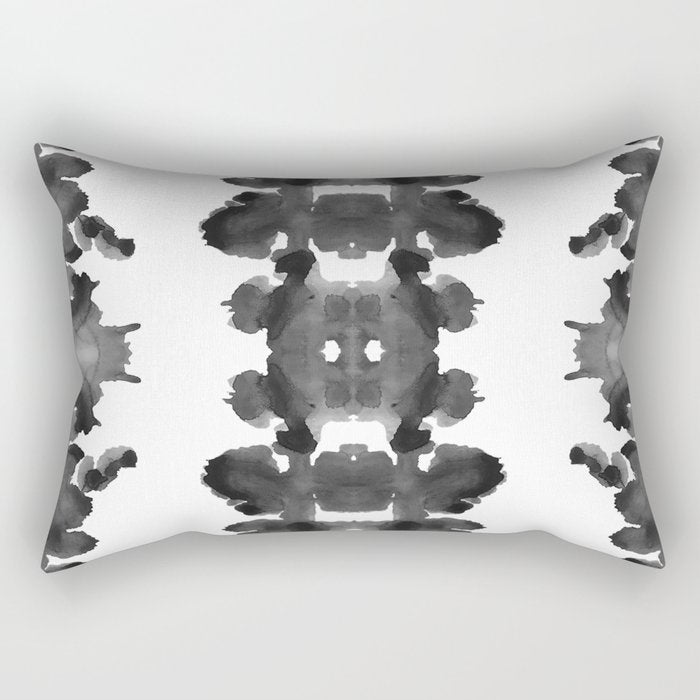 Black Ink Blots Rectangular Pillow Gallery Image 1