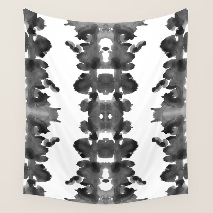 Black Ink Blots Wall Tapestry Gallery Image 4