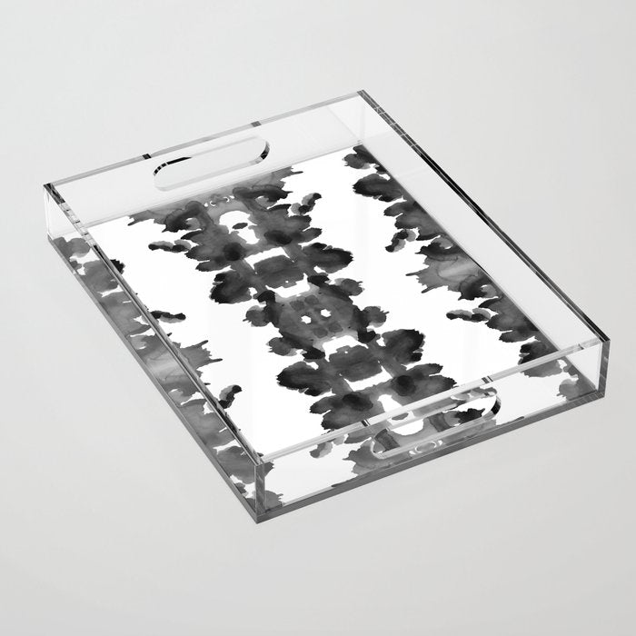 Black Ink Blots Acrylic Tray Gallery Image 1