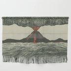 Volcano Woodcut Wall Hanging Gallery Image 1