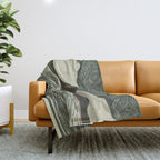 Volcano Woodcut Throw Blanket Gallery Image 1