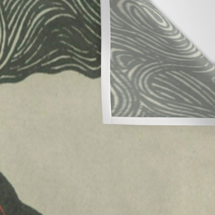 Volcano Woodcut Wall Tapestry Gallery Image 3