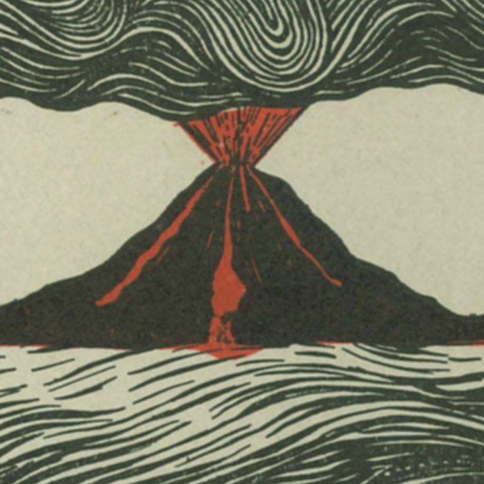 Volcano Woodcut Coffee Mug Gallery Image 2