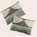 Volcano Woodcut Pillow Sham Gallery Image 3