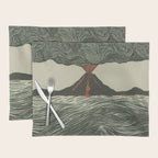 Volcano Woodcut Placemat Gallery Image 1