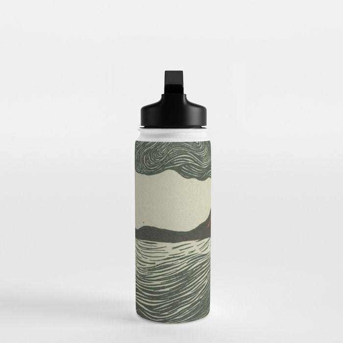 Volcano Woodcut Water Bottle Gallery Image 3