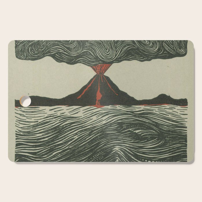 Volcano Woodcut Cutting Board Gallery Image 1