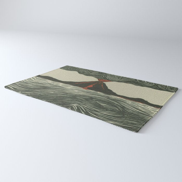Volcano Woodcut Rug Gallery Image 3