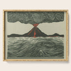 Volcano Woodcut Serving Tray Gallery Image 1