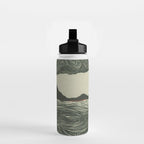 Volcano Woodcut Water Bottle Gallery Image 2