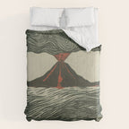 Volcano Woodcut Comforter Gallery Image 6