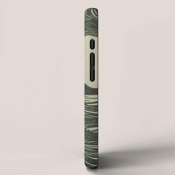 Volcano Woodcut iPhone Case Gallery Image 2