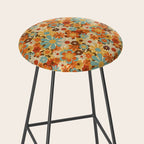 70's Retro Floral Patterned Prints Stool Gallery Image 2