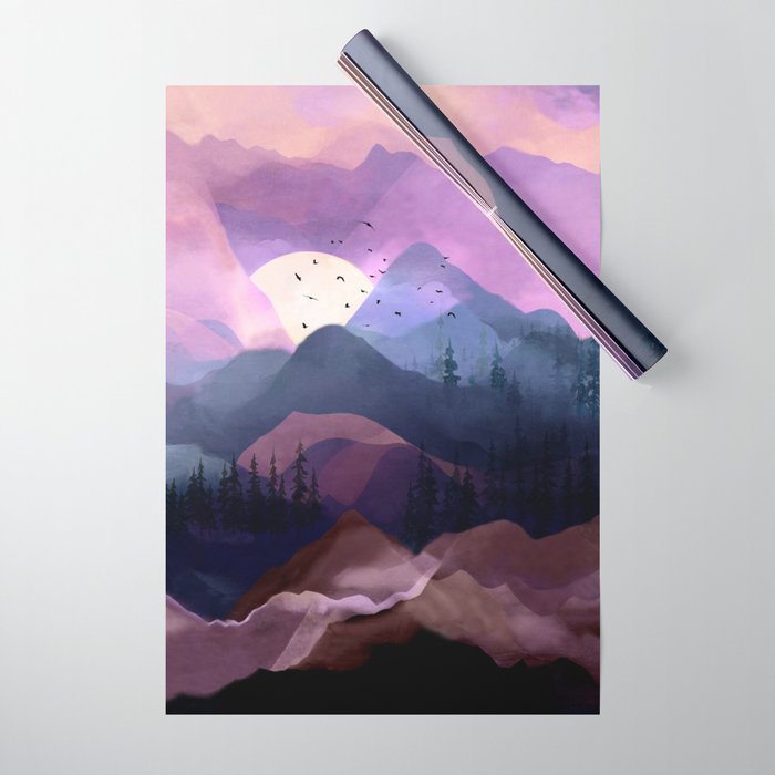 Misty Mountain Morning Wrapping Paper Gallery Image 1