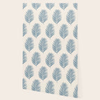 Palm Leaf Blue And Cream Wallpaper Gallery Image 2