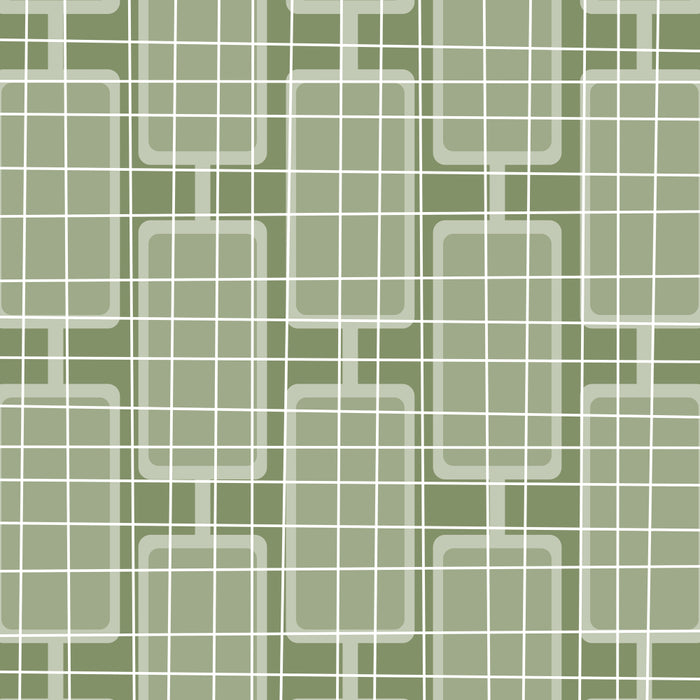 Mid Century Modern Woven Link Pattern in Green Sage Coffee Mug Gallery Image 2