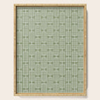 Mid Century Modern Woven Link Pattern in Green Sage Serving Tray Gallery Image 1