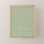 Mid Century Modern Woven Link Pattern in Green Sage Mini Art Print Gallery Image 1