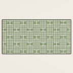 Mid Century Modern Woven Link Pattern in Green Sage Desk Mat Gallery Image 3
