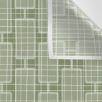 Mid Century Modern Woven Link Pattern in Green Sage Wall Tapestry Gallery Image 3