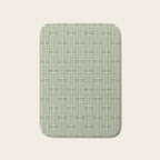 Mid Century Modern Woven Link Pattern in Green Sage Bath Mat Gallery Image 1