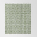 Mid Century Modern Woven Link Pattern in Green Sage Throw Blanket Gallery Image 2