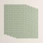 Mid Century Modern Woven Link Pattern in Green Sage Wrapping Paper Gallery Image 3