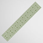 Mid Century Modern Woven Link Pattern in Green Sage Table Runner Gallery Image 3